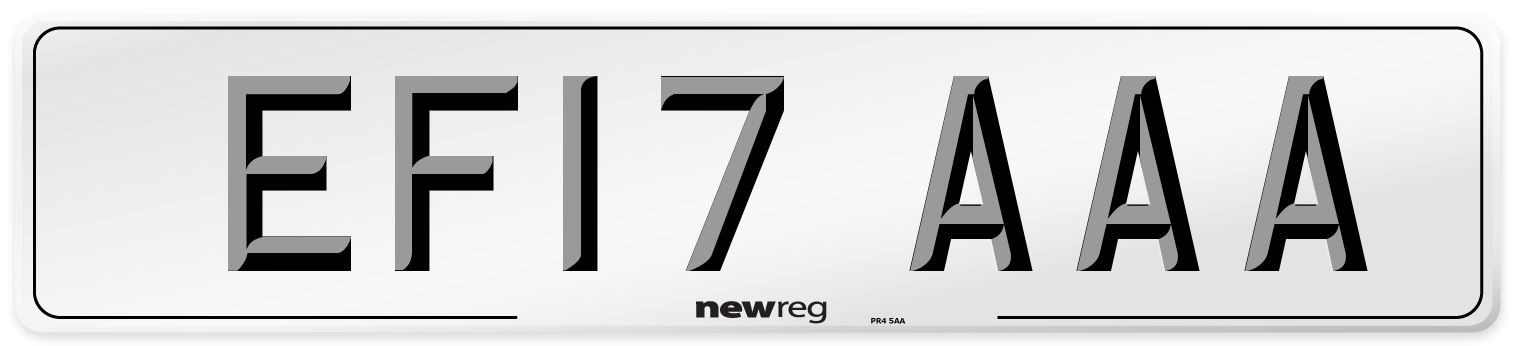 EF17 AAA Number Plate from New Reg